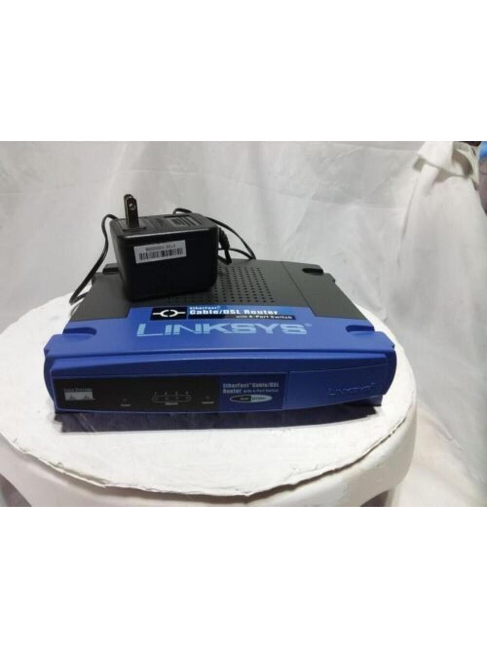 Linksys BEFSR41 v4 EtherFast Cable/DSL Router 4-Port 10/100 Wired w/ Adapter Tes